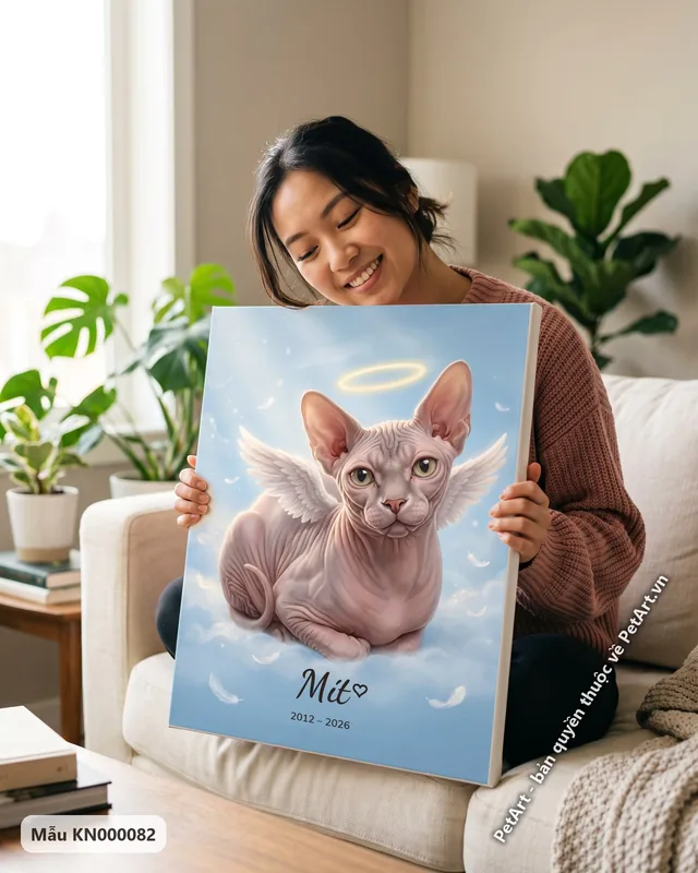 Tranh thiên thần · mèo không lông