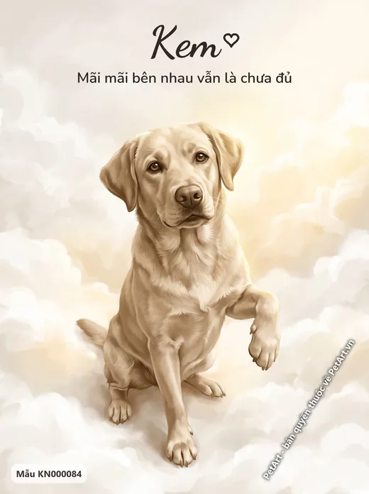 Chó vàng tưởng nhớ trên mây · ảnh tranh