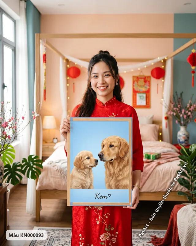 Chó Golden con và lớn, hành trình trưởng thành · góc khác