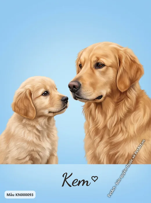 Chó Golden con và lớn, hành trình trưởng thành · ảnh tranh