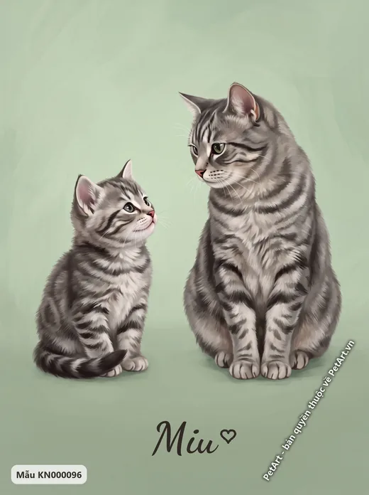 Mèo mướp con và lớn, hành trình trưởng thành · ảnh tranh