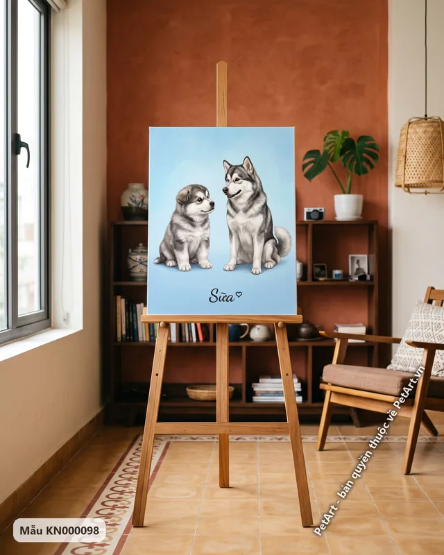 Chó Alaska con và trưởng thành · góc khác