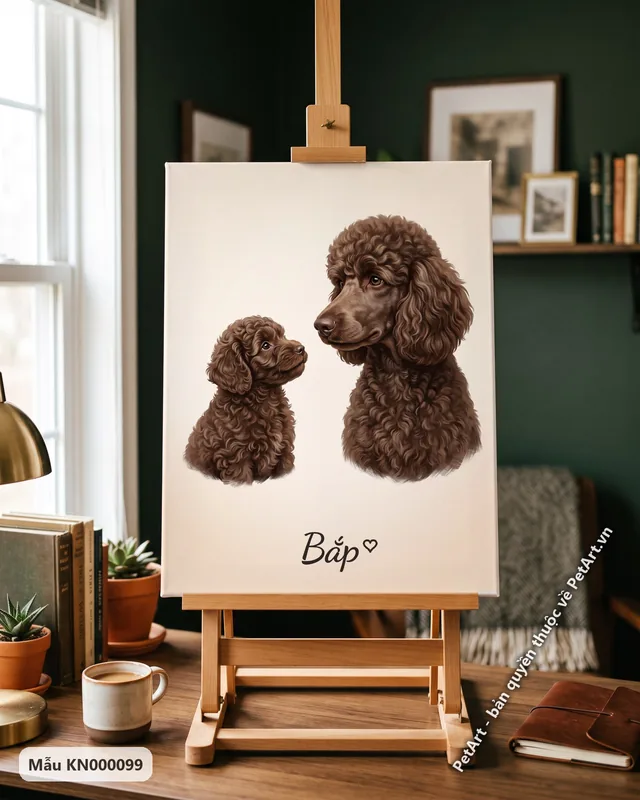 Tranh hành trình trưởng thành · Poodle nâu