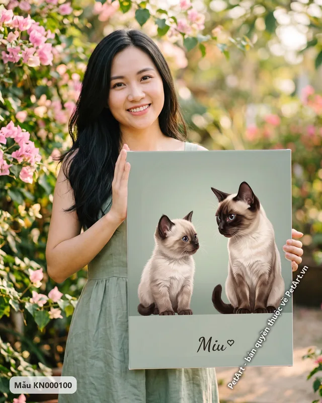 Tranh hành trình trưởng thành · mèo Xiêm