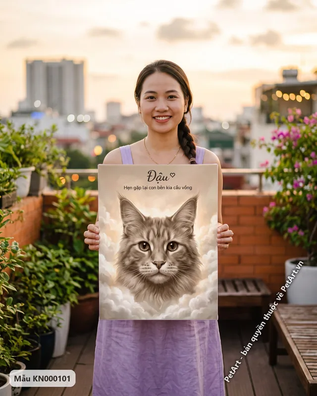 Mèo Maine Coon trên mây tưởng nhớ · góc khác