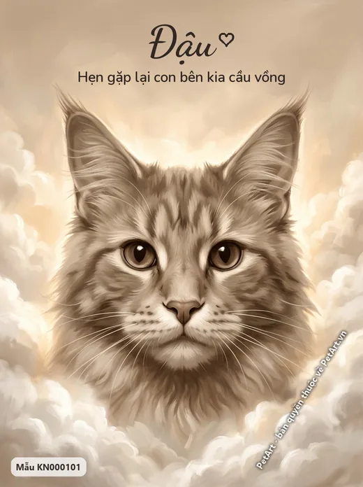 Mèo Maine Coon trên mây tưởng nhớ · ảnh tranh