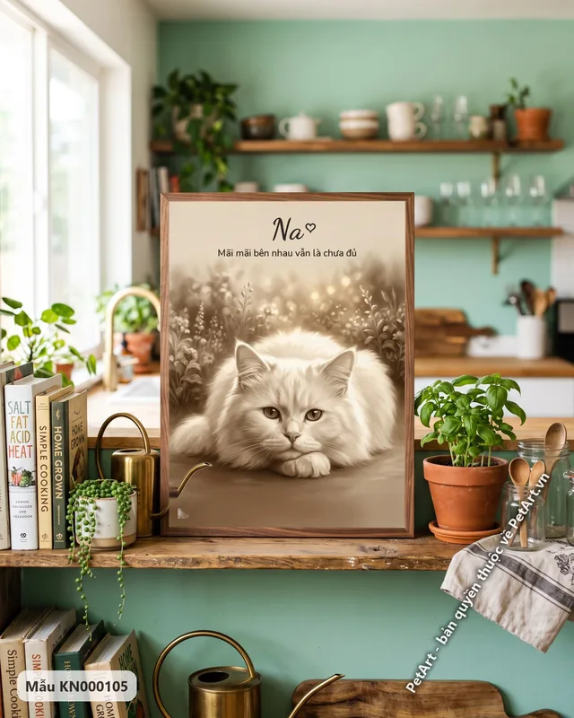 Tranh tưởng nhớ bé đã đi xa · mèo Ba Tư