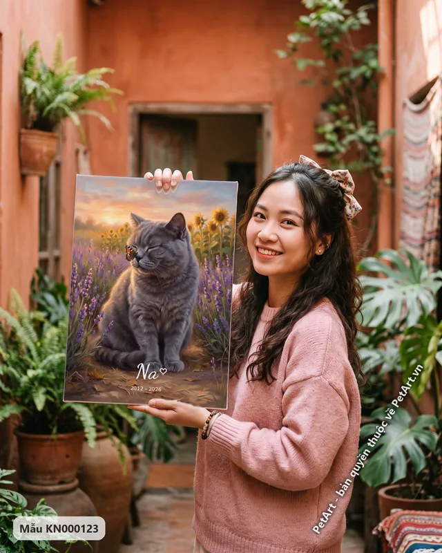Mèo Anh lông ngắn giữa vườn oải hương · góc khác