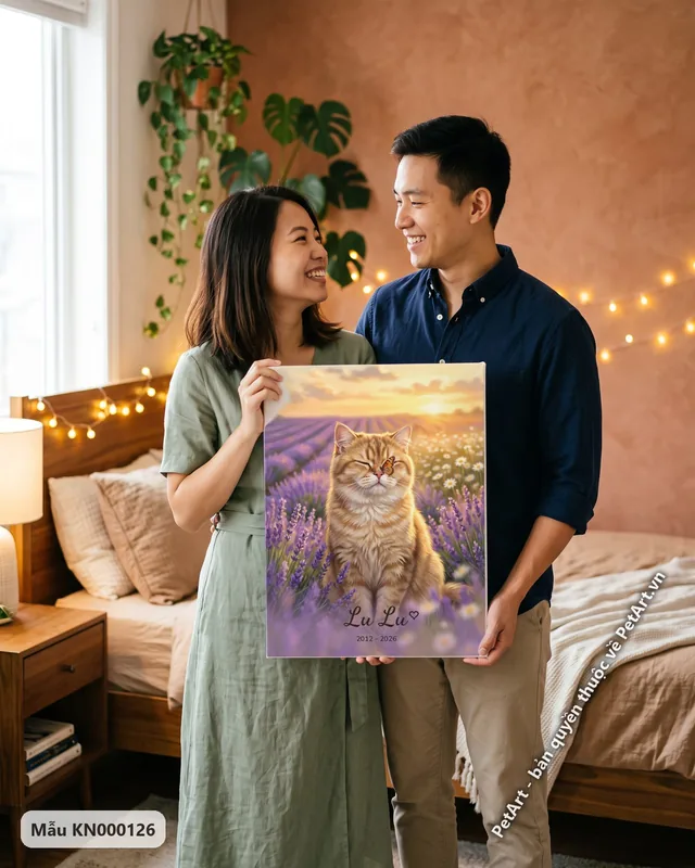 Tranh khu vườn ký ức · mèo Anh lông dài