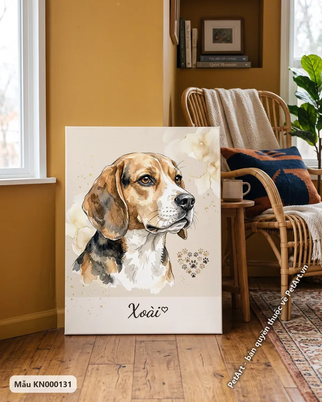 Tranh dấu chân kỷ niệm · Beagle