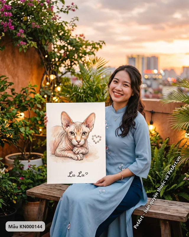 Tranh dấu chân kỷ niệm · mèo không lông