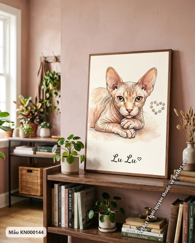 Mèo không lông, tranh dấu chân kỷ niệm · góc khác