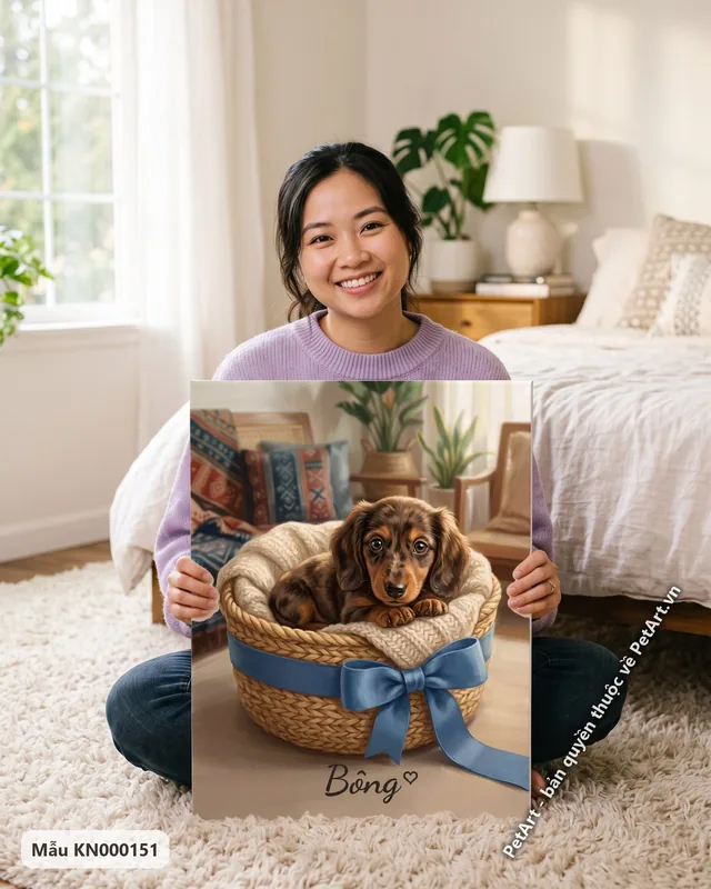 Chó Lạp xưởng trong giỏ, phong cách ngày đầu gặp nhau · góc khác