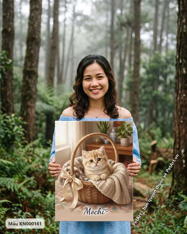 Mèo Anh lông dài con trong giỏ, phong cách Ngày đầu · góc khác