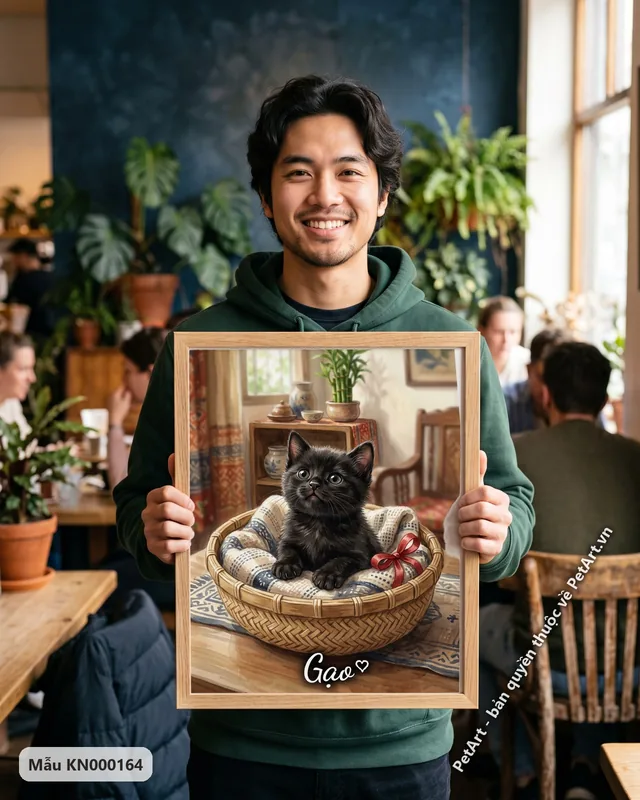 Tranh ngày đầu gặp nhau · mèo mun