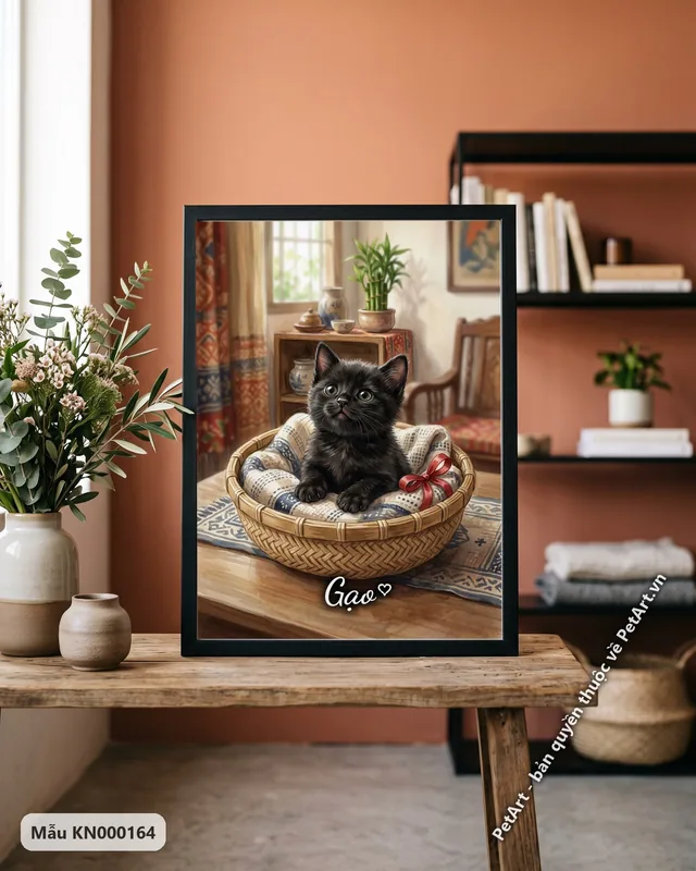 Mèo mun con trong giỏ, phong cách Ngày đầu · góc khác