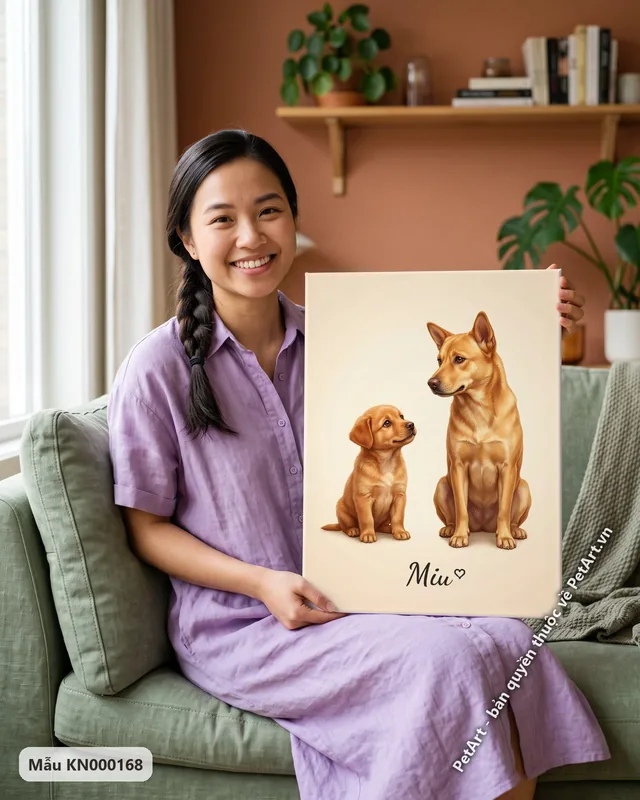 Tranh hành trình trưởng thành · chó ta vàng