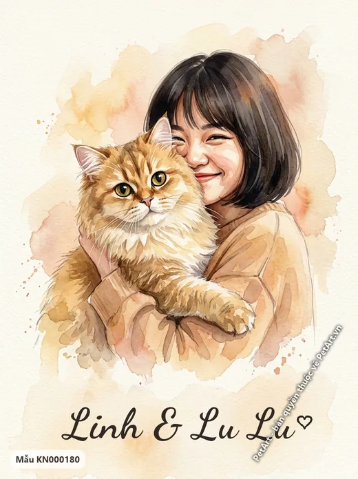 Cô gái ôm mèo Anh lông dài, khoảnh khắc ngọt ngào · ảnh tranh