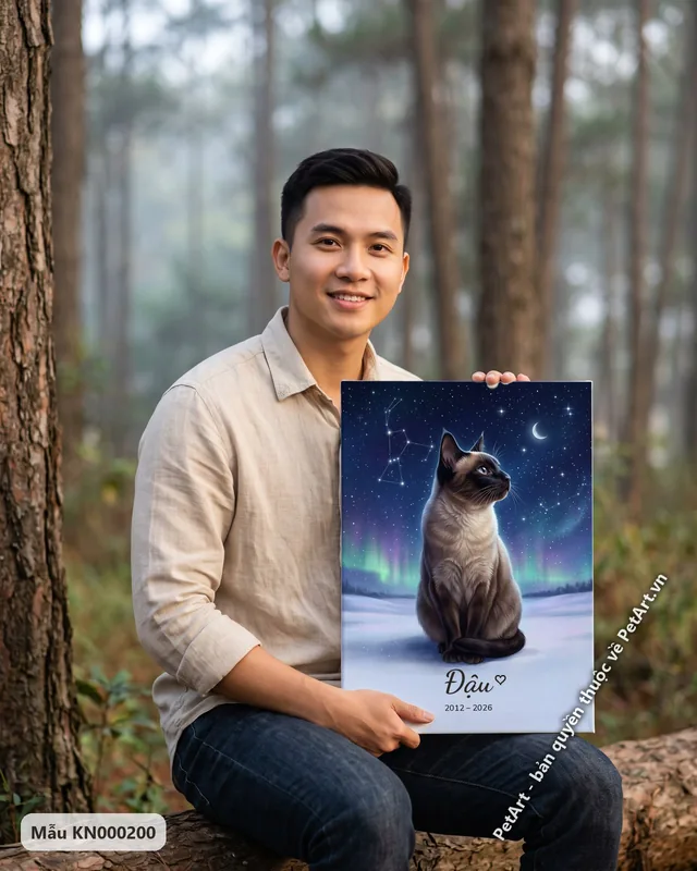 Tranh bầu trời sao kỷ niệm · mèo Xiêm