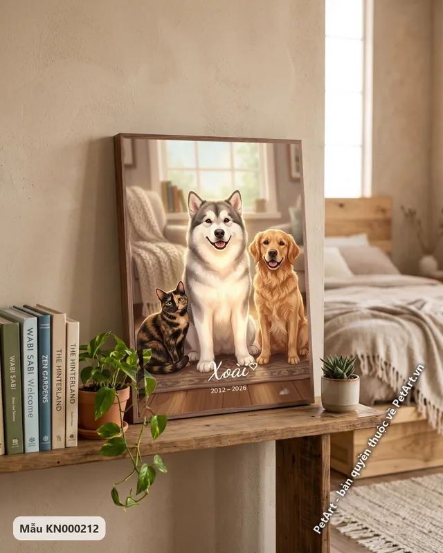 Alaska, mèo tam thể, Golden trong nhà ấm cúng · góc khác