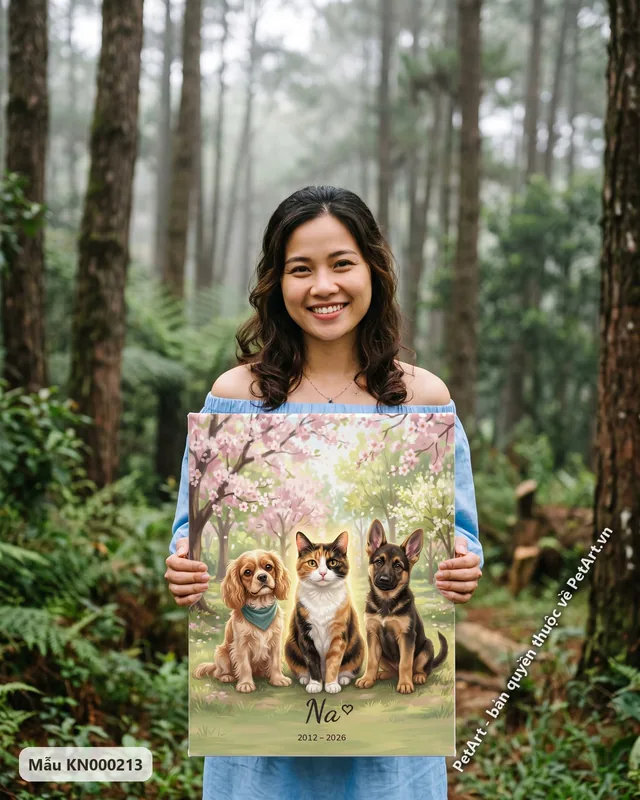 Mèo tam thể, Cavalier, Becgie con trong vườn hoa · góc khác