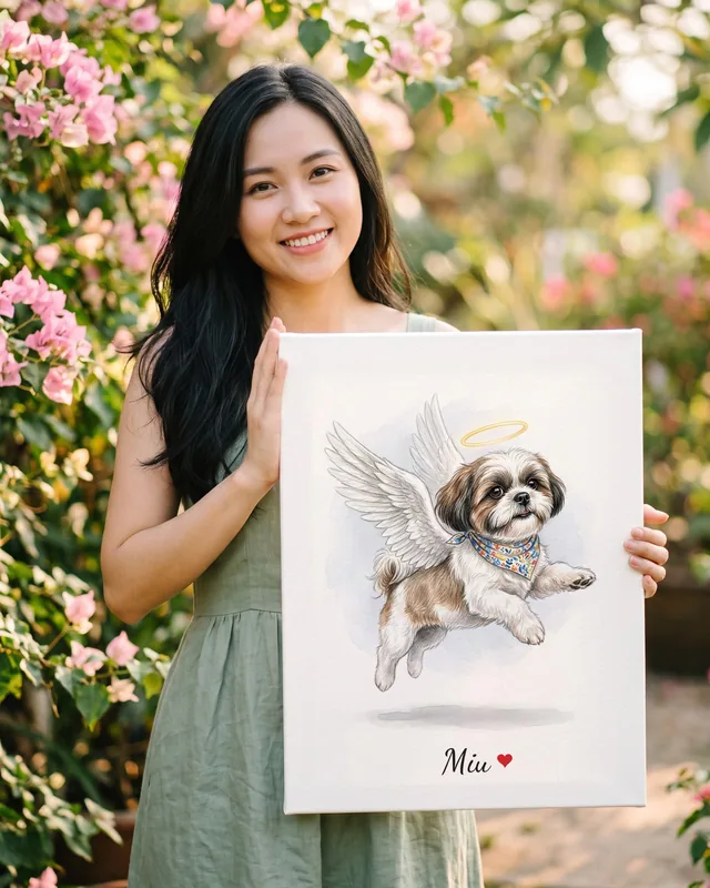 Tranh thiên thần bay hào quang · Shih Tzu