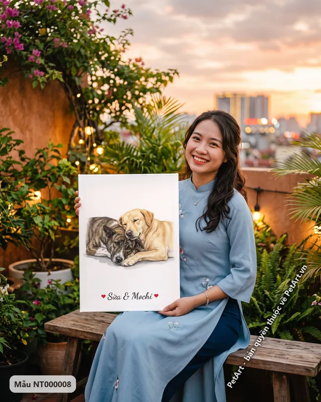 Tranh hai bé bên nhau