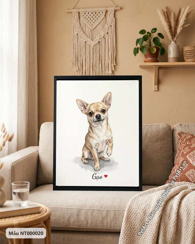 Chó Chihuahua giơ chân, tranh bé · góc khác
