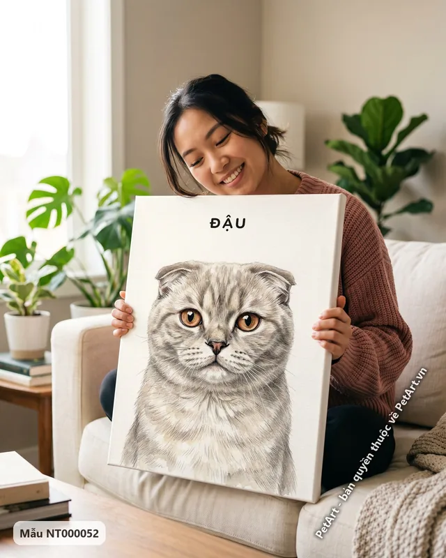 Mèo tai cụp chân dung, phong cách tối giản · ảnh thực tế