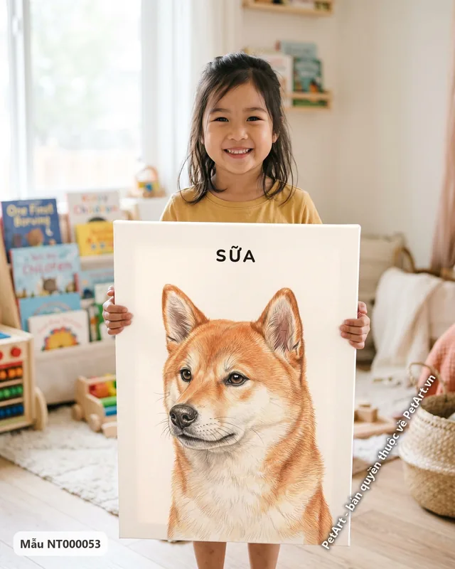 Chó Shiba chân dung, phong cách tối giản · góc khác