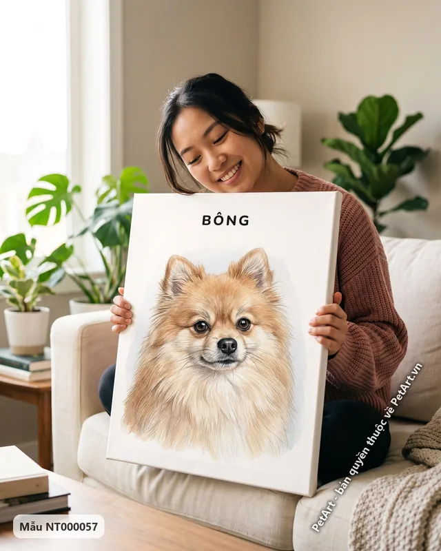 Chó Phốc sóc, lông vàng, phong cách tối giản · góc khác