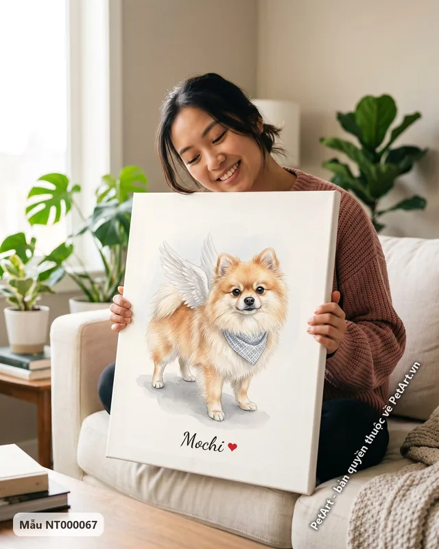 Chó Phốc sóc khăn xanh, cánh thiên thần · góc khác
