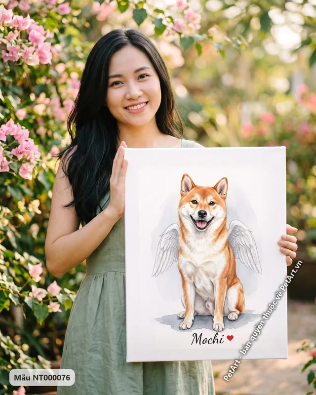 Tranh bé thiên thần cánh trắng · Shiba