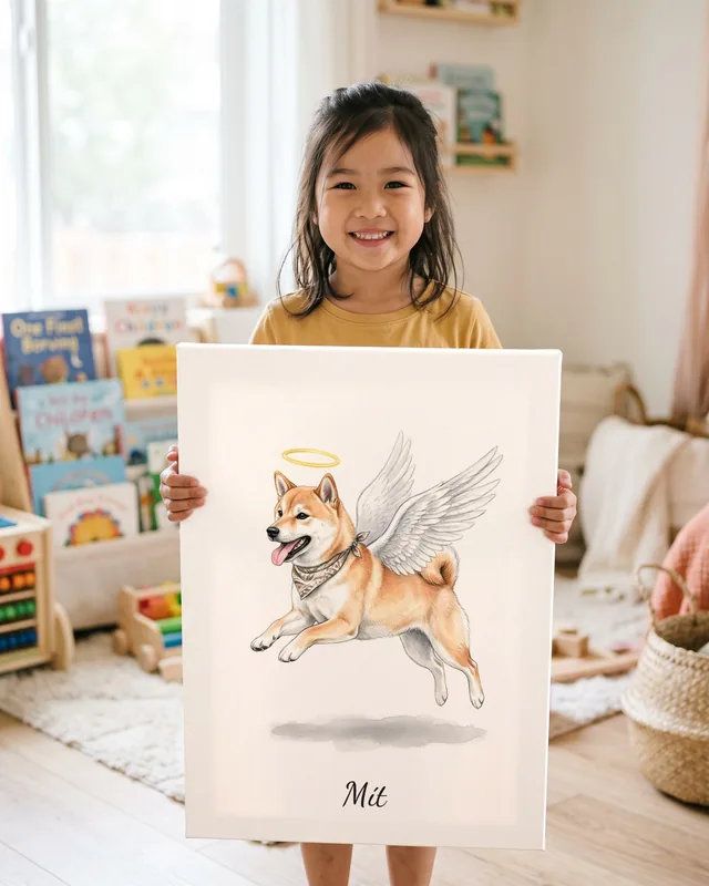 Tranh thiên thần bay hào quang · Shiba