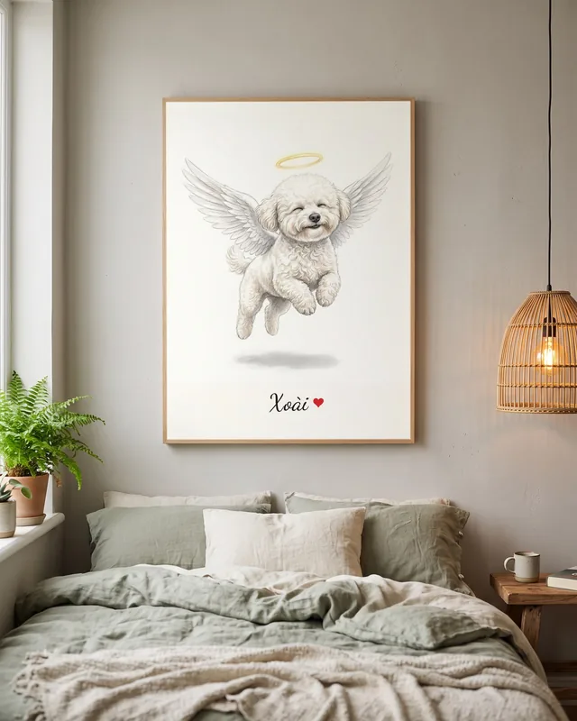 Tranh thiên thần bay hào quang · Bichon