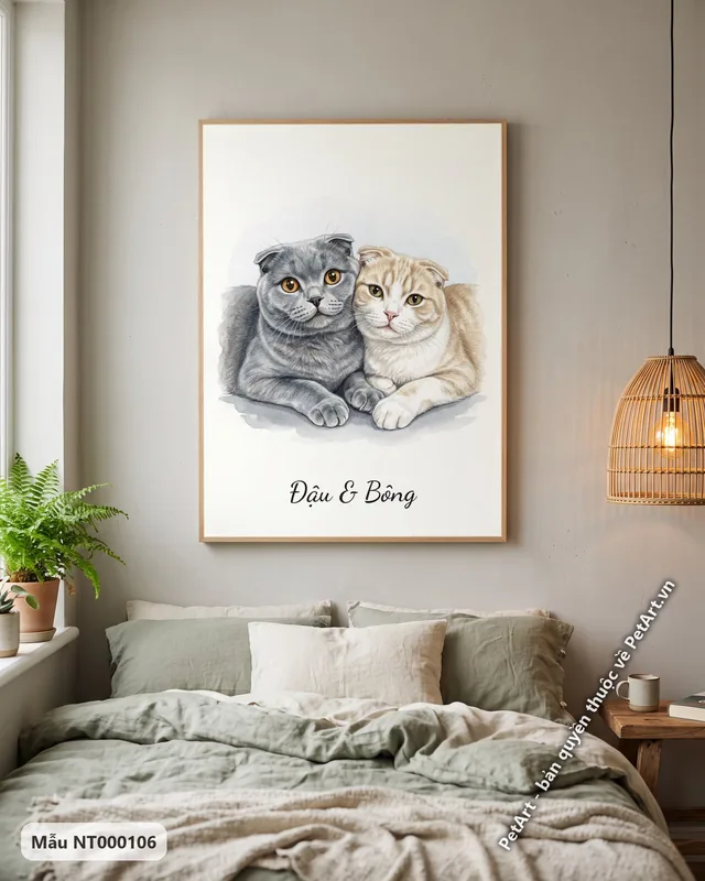 Hai mèo tai cụp xám kem nằm cạnh · góc khác