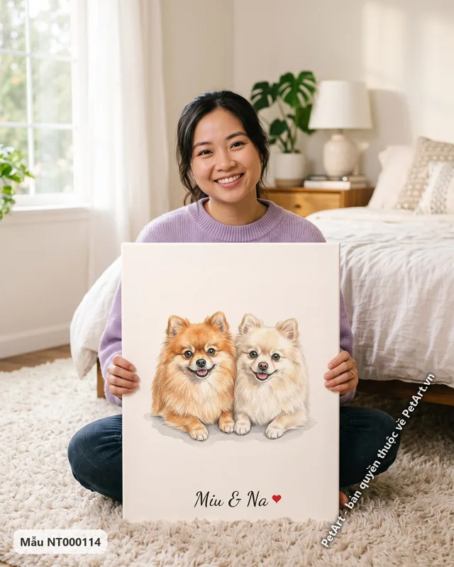 Tranh hai bé bên nhau · Phốc sóc