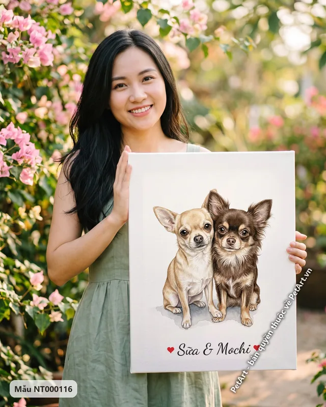 Tranh hai bé bên nhau · Chihuahua