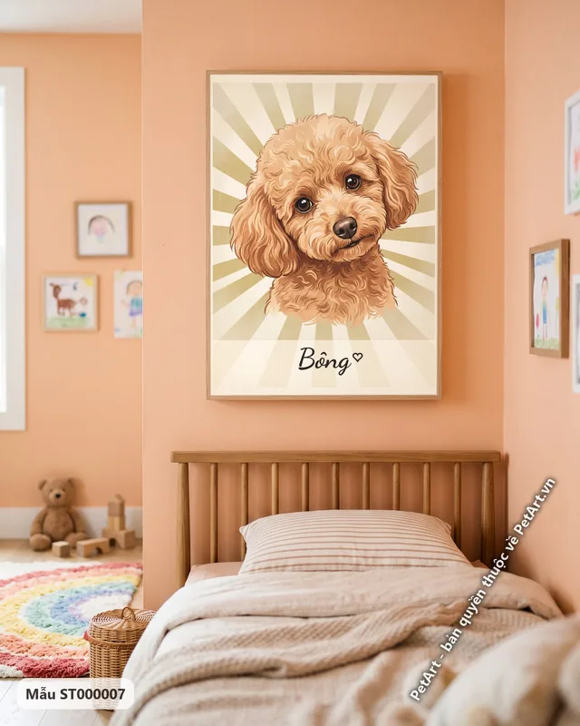 Tranh vintage hoài cổ · Poodle