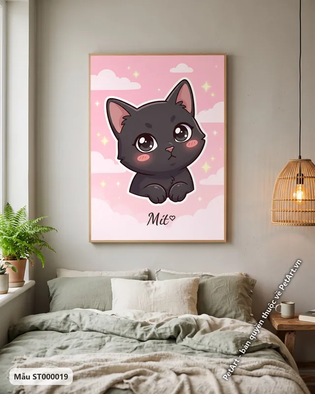 Mèo mun Chibi mắt to má hồng · ảnh thực tế