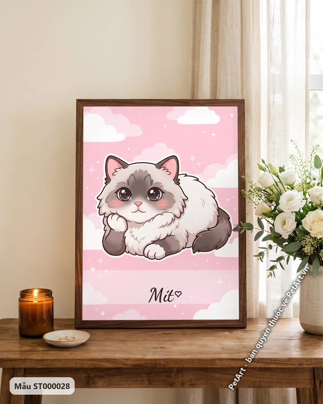 Mèo Ragdoll Chibi hồng dễ thương · góc khác