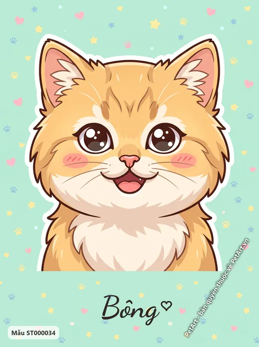Mèo Anh lông dài Chibi nền xanh · ảnh tranh