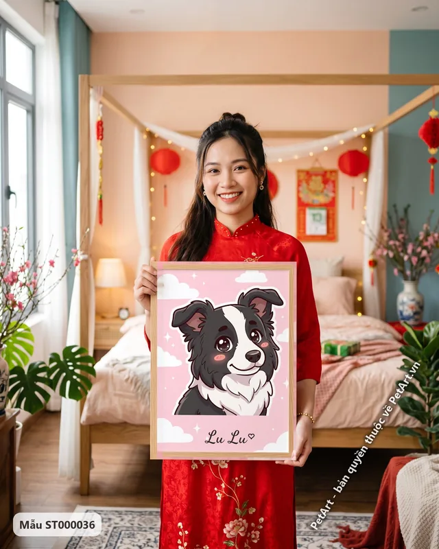 Tranh hoạt hình Chibi · Border Collie