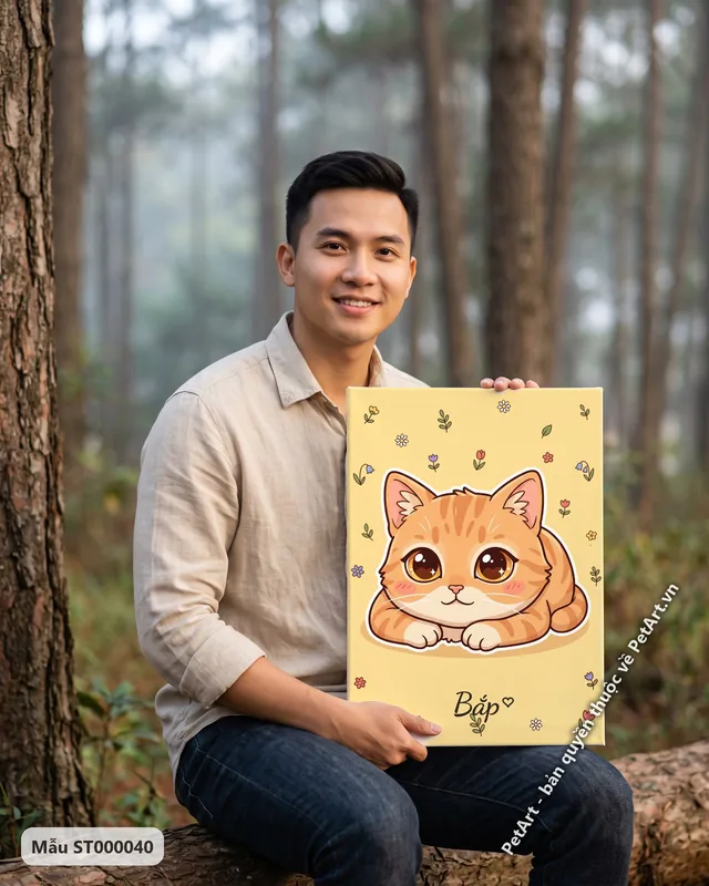 Tranh hoạt hình Chibi · mèo mướp cam