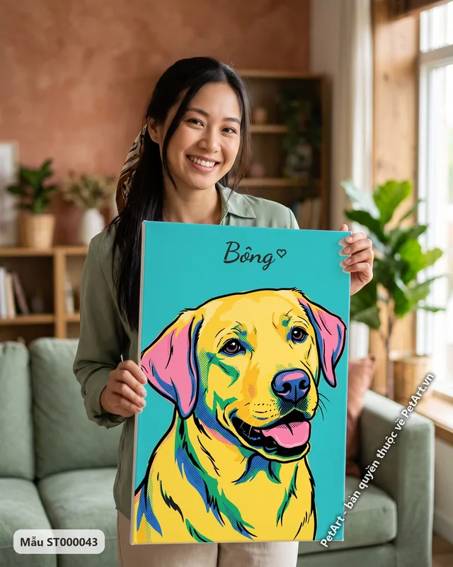 Chó Labrador nhiều màu, phong cách Pop Art · góc khác
