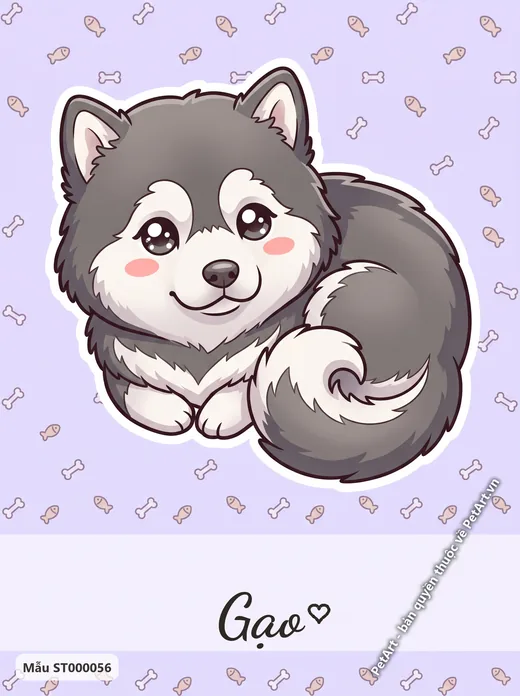 Chó Alaska Chibi dễ thương · ảnh tranh