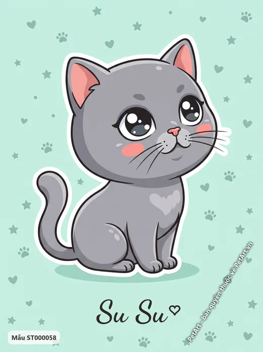 Mèo Anh lông ngắn Chibi dễ thương · ảnh tranh