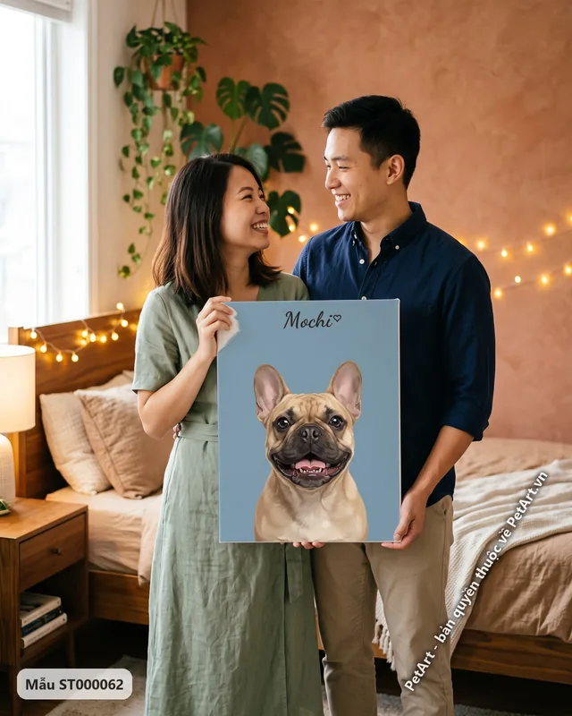 Tranh chân dung nền đơn sắc · Bull Pháp