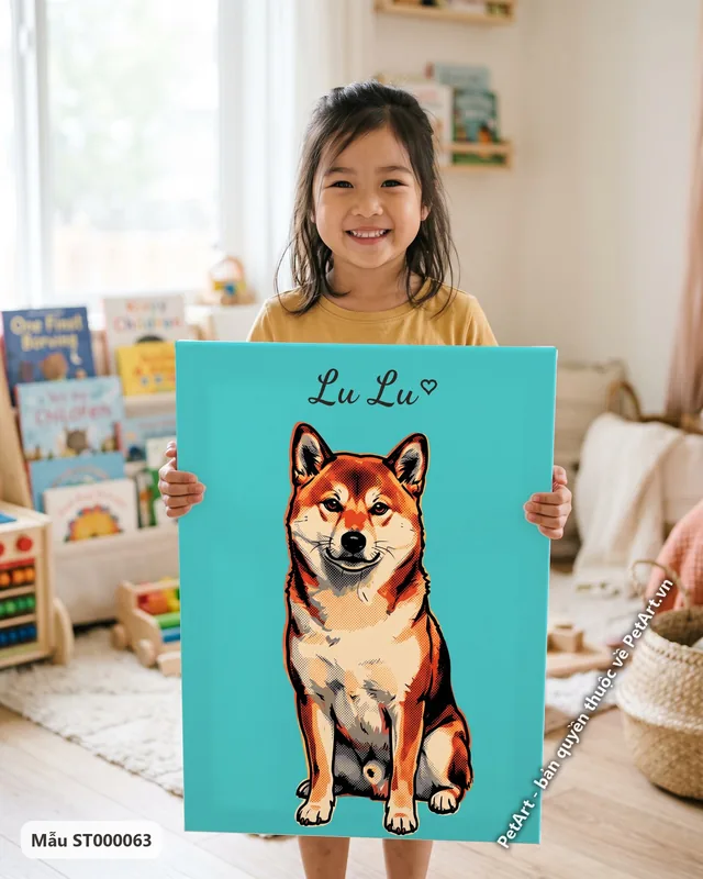 Chó Shiba Pop Art, màu sắc nổi bật · góc khác