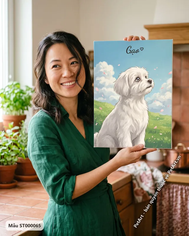Chó Maltese Anime, cánh đồng hoa anh đào · góc khác